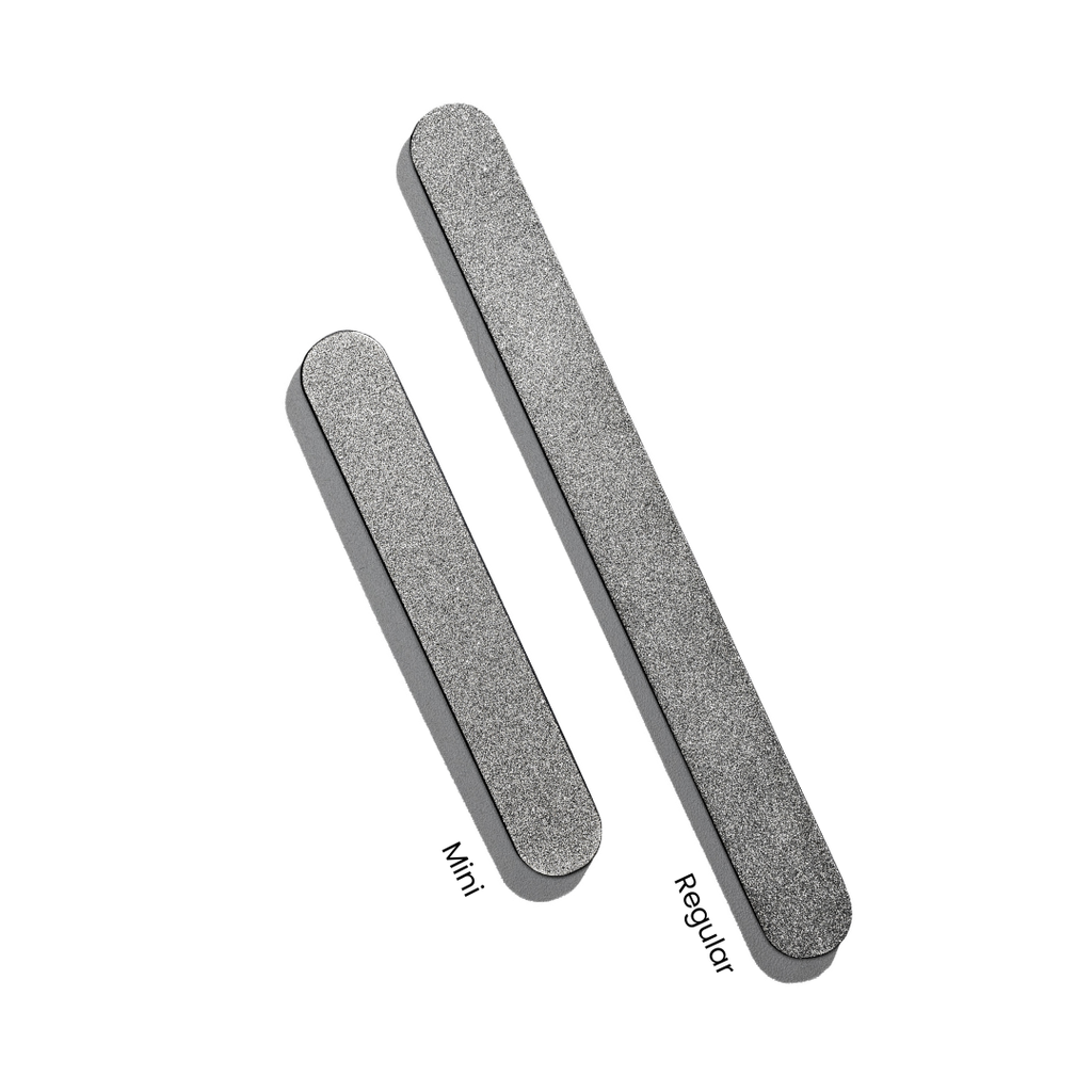 Erica's Diamond Nail File Mini and regular Diamond Nail File on white background