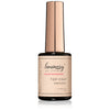 A bottle of Luminary Top Coat 'Empower' nail gel in a clear container with a label and a rose gold cap.